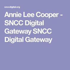 Annie Lee Cooper