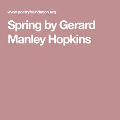 Gerard Manley Hopkins