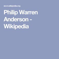 Philip Warren Anderson