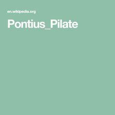 Pontius Pilate