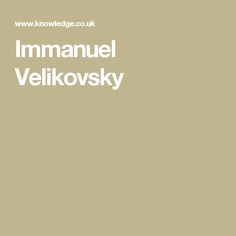 Immanuel Velikovsky