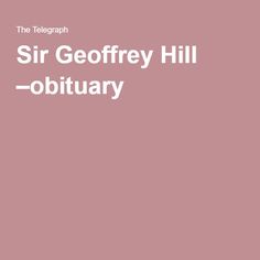 Geoffrey Hill