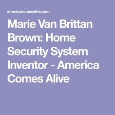 Marie Van Brittan Brown